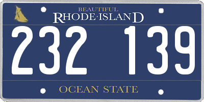 RI license plate 232139