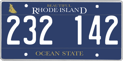RI license plate 232142