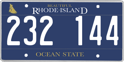 RI license plate 232144