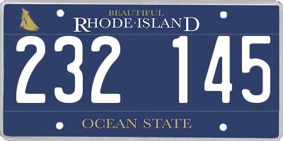 RI license plate 232145