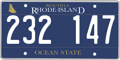 RI license plate 232147