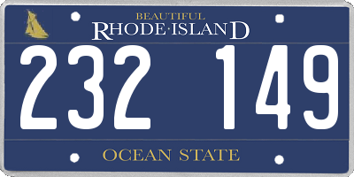 RI license plate 232149