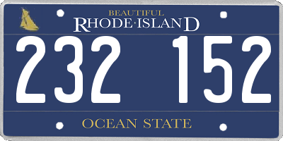 RI license plate 232152