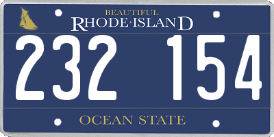 RI license plate 232154