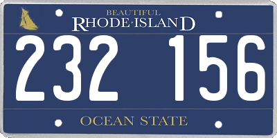 RI license plate 232156