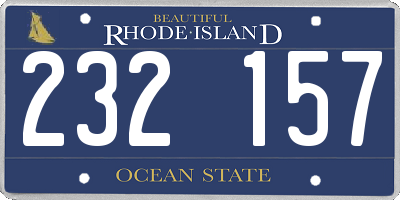 RI license plate 232157