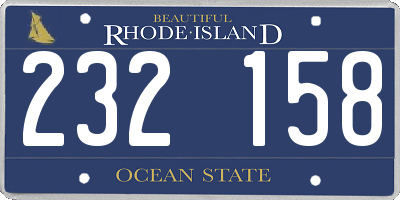 RI license plate 232158