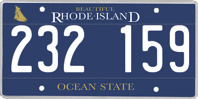 RI license plate 232159