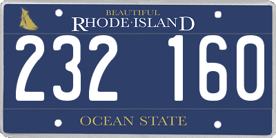 RI license plate 232160