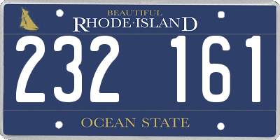 RI license plate 232161