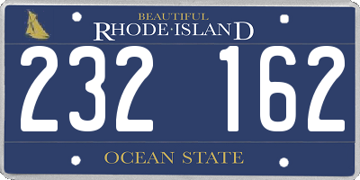 RI license plate 232162