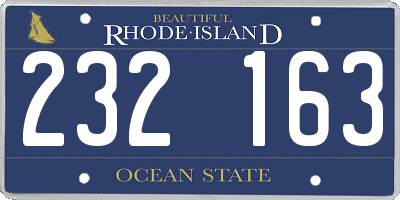 RI license plate 232163