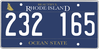 RI license plate 232165