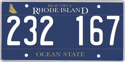 RI license plate 232167