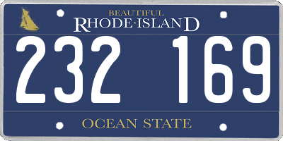 RI license plate 232169