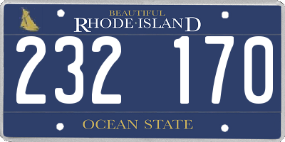 RI license plate 232170