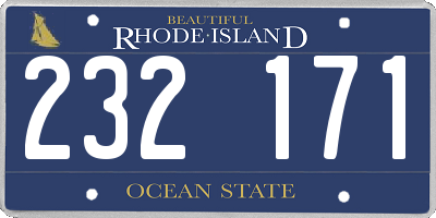 RI license plate 232171