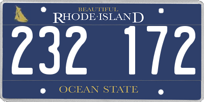 RI license plate 232172