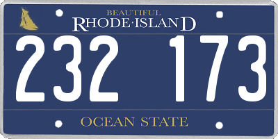 RI license plate 232173