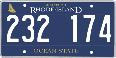 RI license plate 232174
