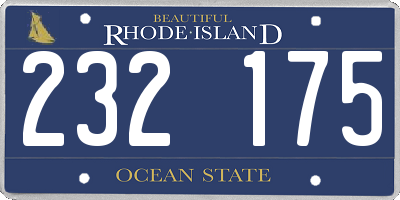 RI license plate 232175