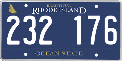 RI license plate 232176