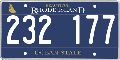 RI license plate 232177