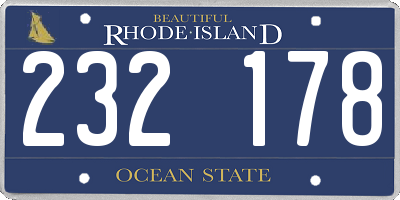 RI license plate 232178