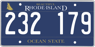 RI license plate 232179