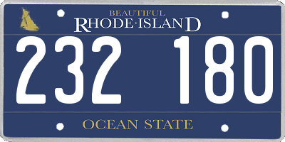 RI license plate 232180