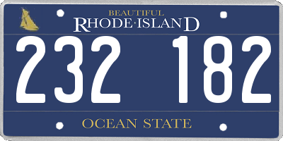 RI license plate 232182