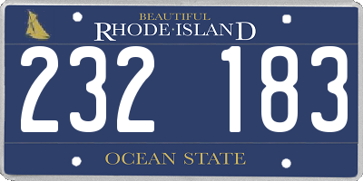RI license plate 232183