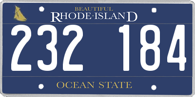 RI license plate 232184
