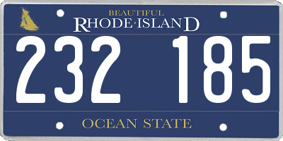 RI license plate 232185
