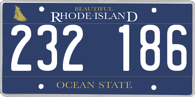 RI license plate 232186