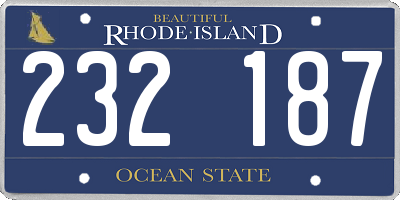 RI license plate 232187