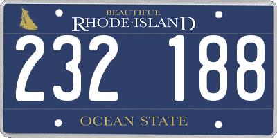 RI license plate 232188