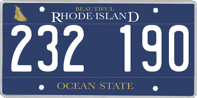 RI license plate 232190