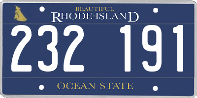 RI license plate 232191