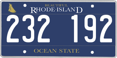 RI license plate 232192