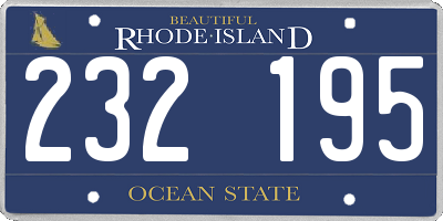 RI license plate 232195