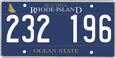 RI license plate 232196