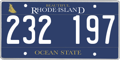 RI license plate 232197