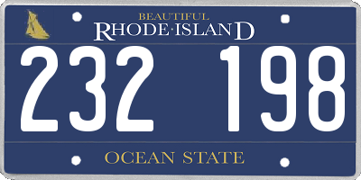 RI license plate 232198