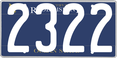 RI license plate 2322