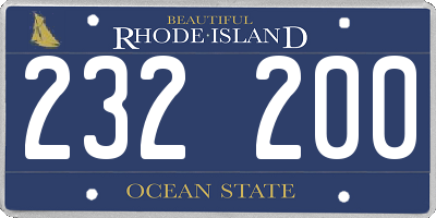RI license plate 232200