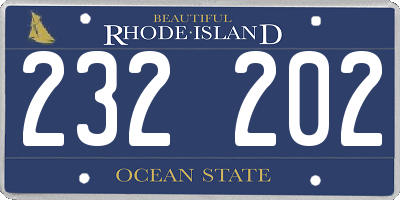 RI license plate 232202