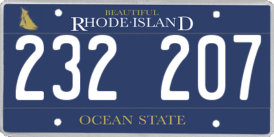 RI license plate 232207