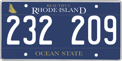 RI license plate 232209