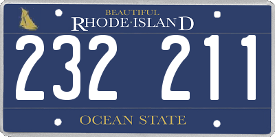 RI license plate 232211